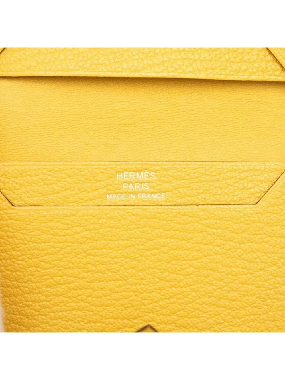 Hermes Bearn Card Case Sun Yellow Silver Chevre